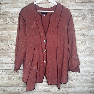 Bread L Lightweight Jacket/Cardigan Rust Brown Button Up​​​